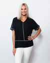 Snoskins Seersucker Knit V-Neck # Style 77585-24S