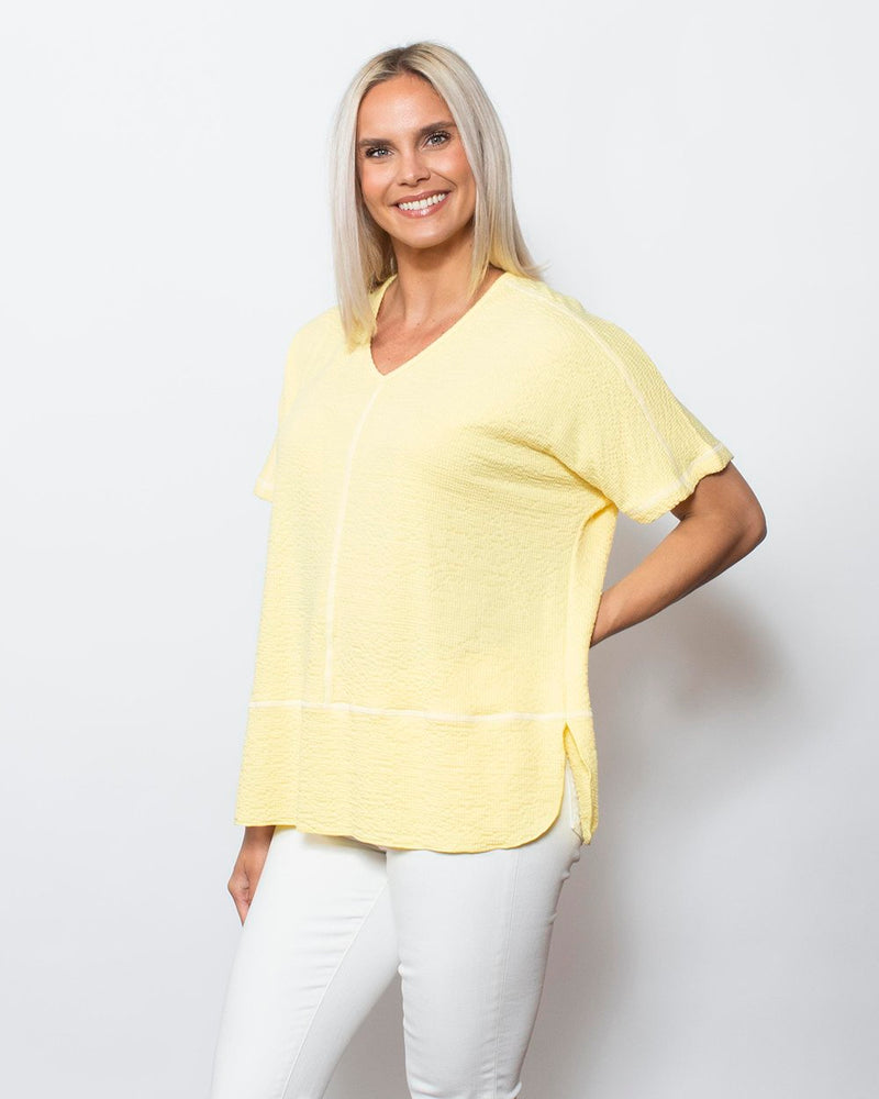 Snoskins Seersucker Knit V-Neck # Style 77585-24S