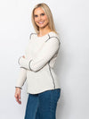 Snoskins Seersucker Crew neck with contrast thread exposed seaming 66692-F25