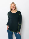 Snoskins Seersucker Crew neck with contrast thread exposed seaming 66692-F25