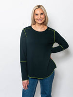 Snoskins Seersucker Crew neck with contrast thread exposed seaming 66692-F25