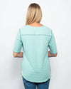 Snoskins Seersucker CollectionExposed seam Top with contrast seaming detail & curved hem, CONTRAST STITCH 66724-26
