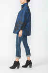 IC Collection Blue Hi Collar Zip Up Jacket 6673J