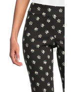 Krazy Larry Pull on Ankle Black Mini Flowers P507.