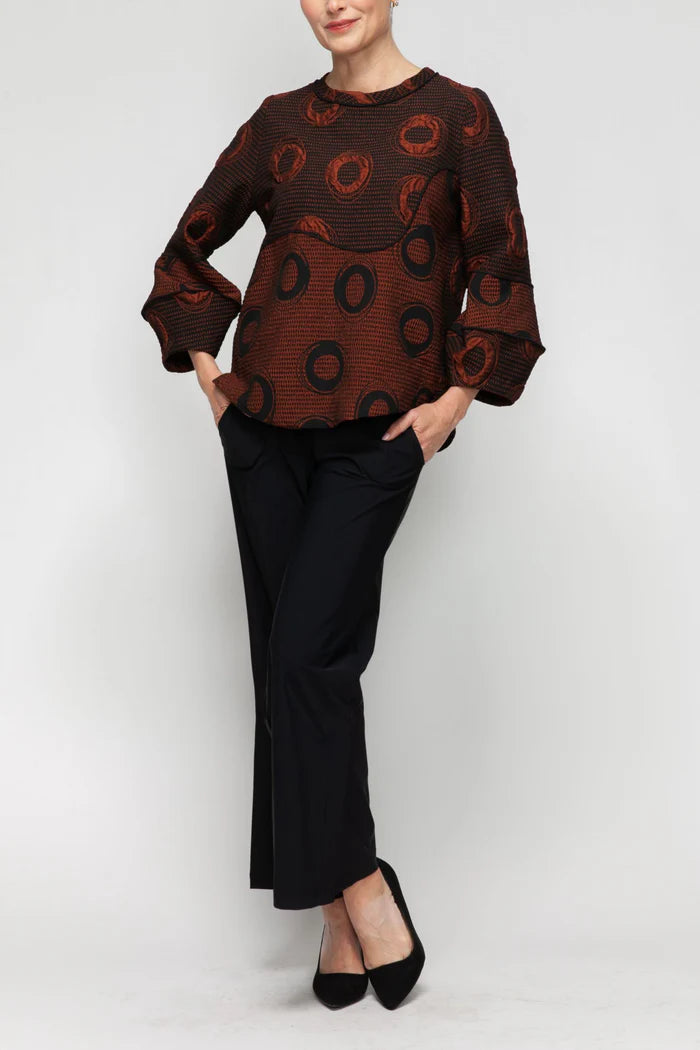 IC Collection Merrow Drop Bubble Sleeve Top 7566T