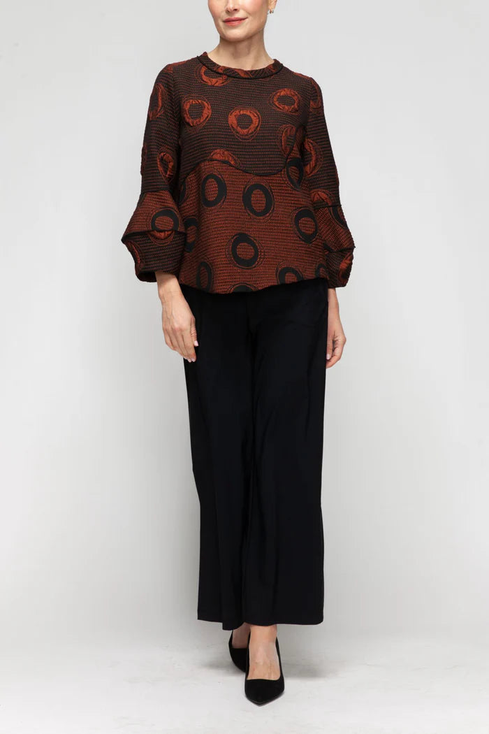 IC Collection Merrow Drop Bubble Sleeve Top 7566T