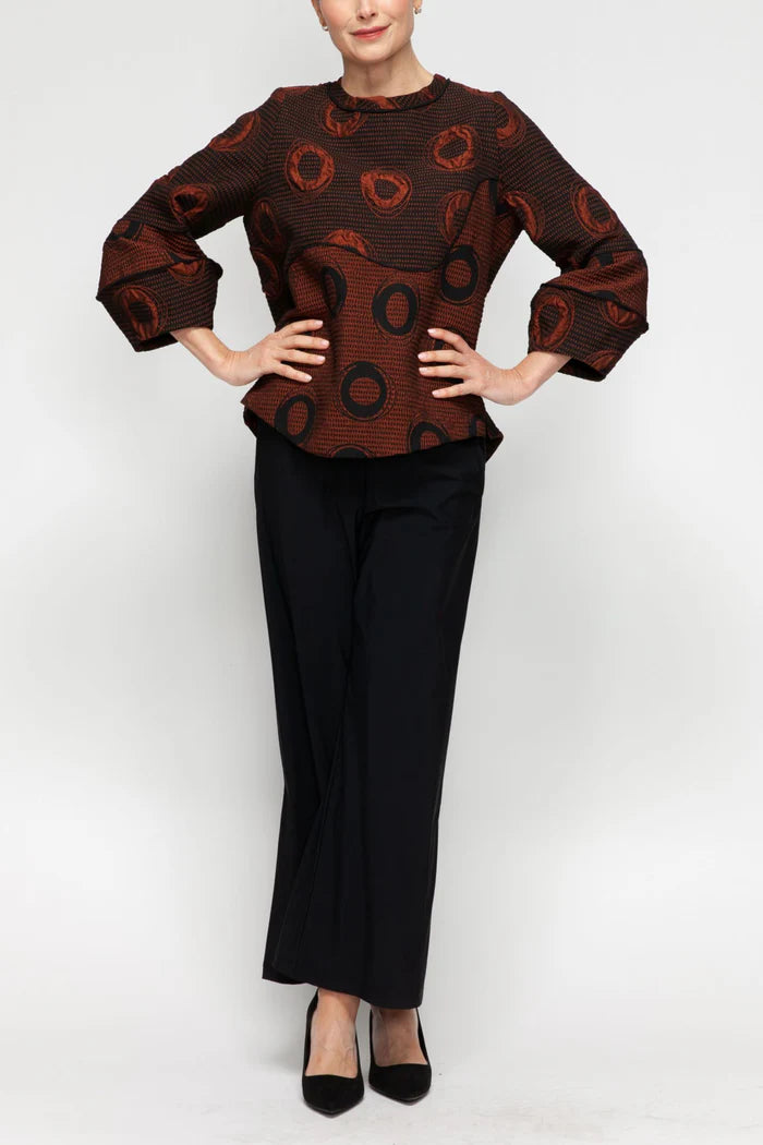 IC Collection Merrow Drop Bubble Sleeve Top 7566T