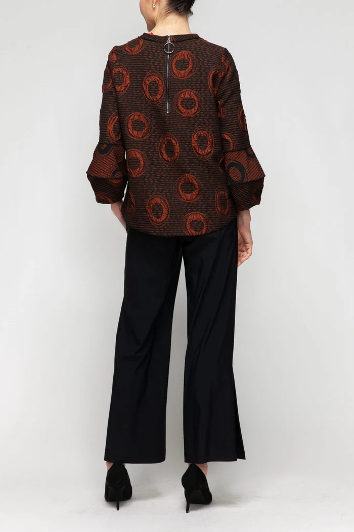IC Collection Merrow Drop Bubble Sleeve Top 7566T