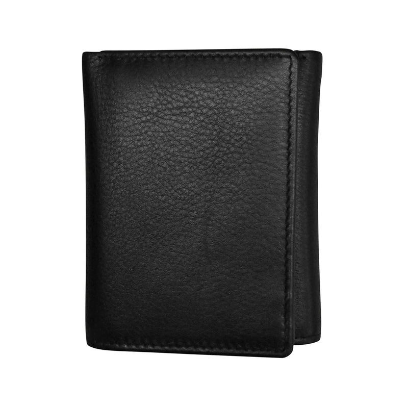 ILI New York Men's Pebble Grain Leather Trifold Wallet 7030