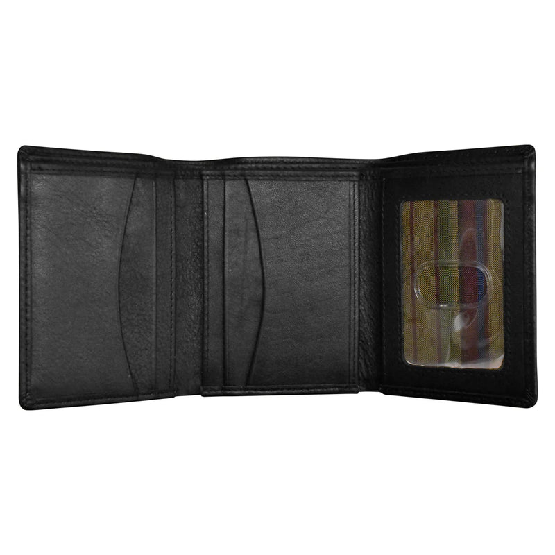 ILI New York Men's Pebble Grain Leather Trifold Wallet 7030