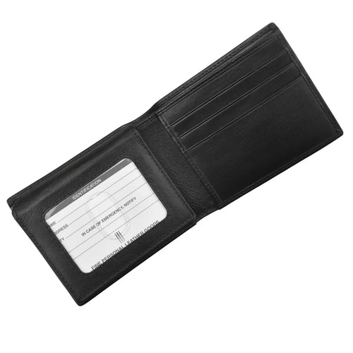 ILI New York 7751 MEN'S WALLET BIFOLD WITH LEFT FLIP I.D.
