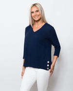 Snoskins Seersucker Knit V-Neck # Style 77585-24S