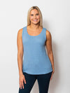 Snoskins Seersucker V-Neck Body Skimming with button Detail Top 77585-25S Matching Thread