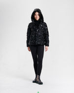 Nikki Jones Puffer Jacket with Removable hood, Water resistant 8004-372 F25 Black