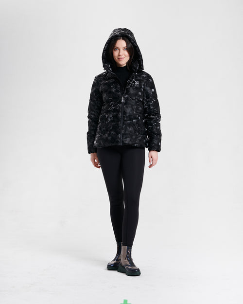 Nikki Jones Puffer Jacket with Removable hood, Water resistant 8004-372 F25 Black