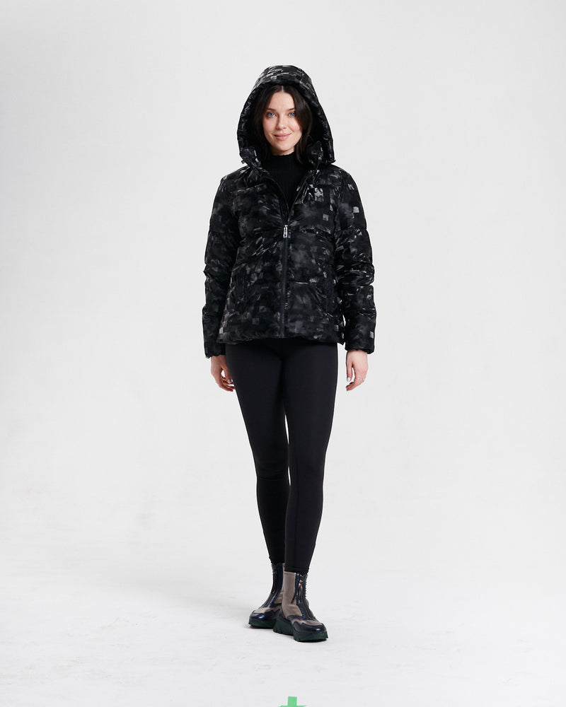 Nikki Jones Puffer Jacket with Removable hood, Water resistant 8004-372 F25 Black