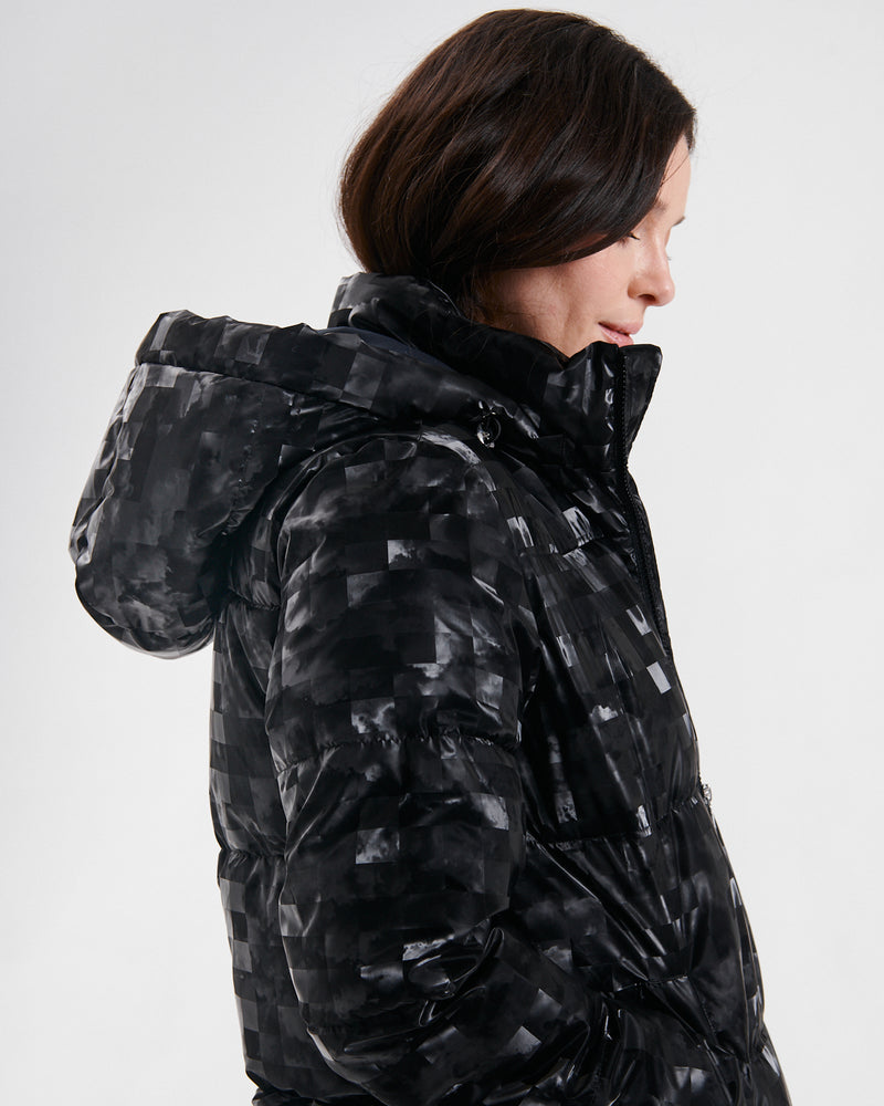 Nikki Jones Puffer Jacket with Removable hood, Water resistant 8004-372 F25 Black