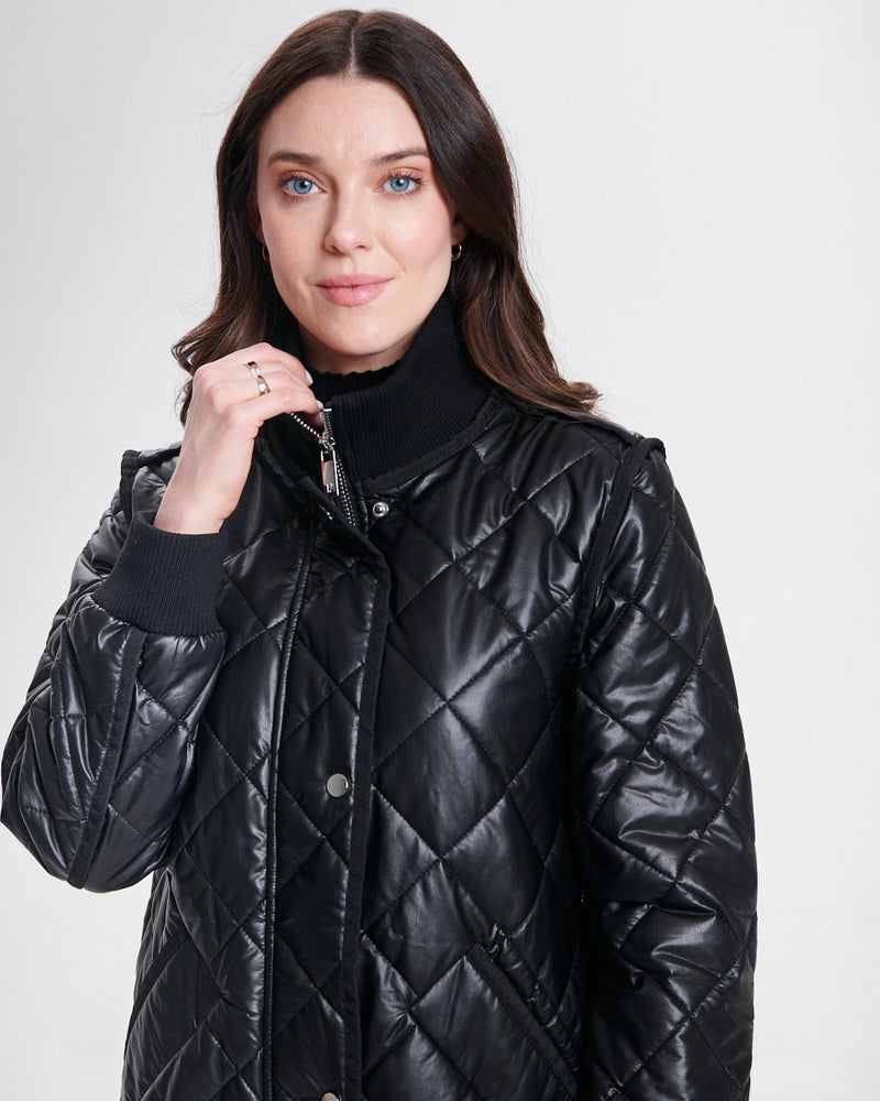 Nikki Jones Convertible jacket to vest 8005-601 F25 Black, Taupe