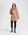 Nikki Jones Melton Coat with hidden Placket 8007-602 F25 Camel, Lt. Grey