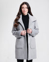 Nikki Jones Melton Coat with hidden Placket 8007-602 F25 Camel, Lt. Grey