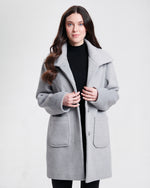 Nikki Jones Melton Coat with hidden Placket 8007-602 F25 Camel, Lt. Grey