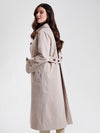 Nikki Jones Trench with back tab detail contrast stitching and lining 8009-397, Birch