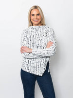 Snoskins Blister Sweater Knit Funnel Neck Top 80704-F25
