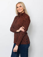 Snoskins Blister Sweater Knit Zip Neck Top 80705-F25