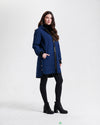 Nikki Jones Lightweight Hooded Puffer Coat with Snap at sides (Water Resistant) 8135-333 F25 Oyster, Navy