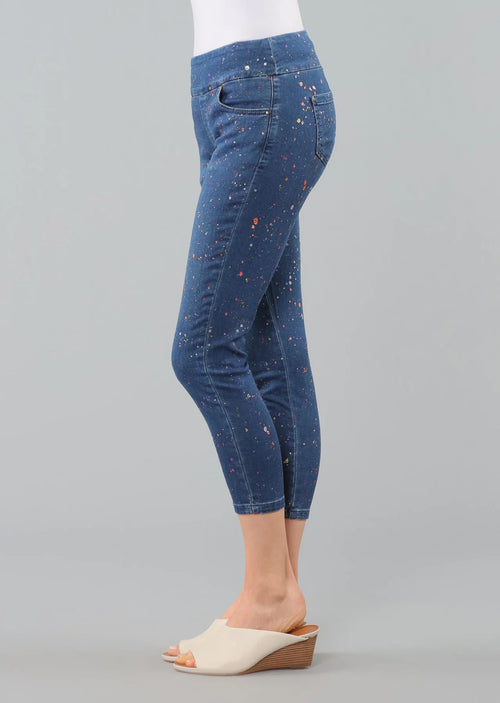 Lisette Hailey denim 25" Thinny crop pant with glitter 8241005