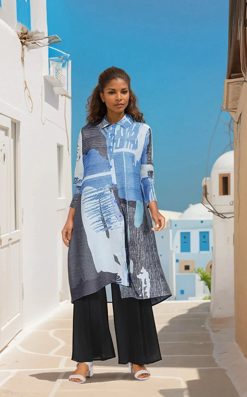 Vanite Couture Jacket Dress 82077, Blue, Green, Orange S25