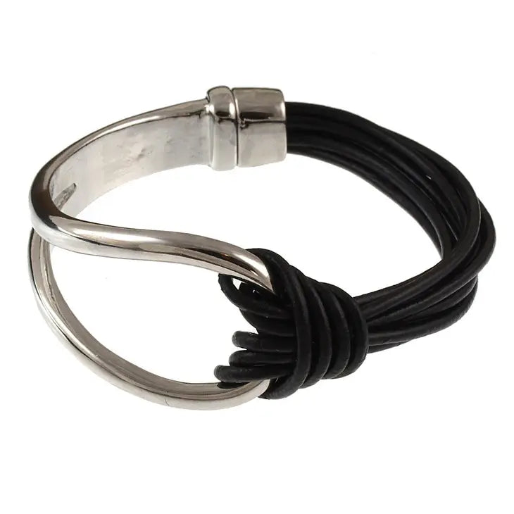 Origin Matt Magnetic Bracelet Knot Leather Style 6065