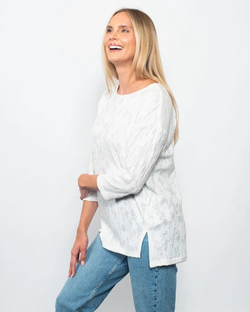 Snoskins Open Knit Group Boat Neck Top 88740-26S