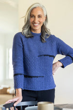 HABITAT HARVEST TWEED MIXED CABLE STITCH PULLOVER F25H 89101