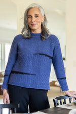 HABITAT HARVEST TWEED MIXED CABLE STITCH PULLOVER F25H 89101