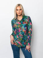 Snoskins Printed Crinkle Mesh Button Shirt 89379-F25