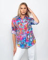 Snoskins Printed Crinkle Mesh Button Shirt 89517-26