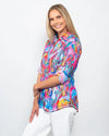 Snoskins Printed Crinkle Mesh Button Shirt 89517-26