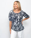 Snoskins Printed Crinkle Bubble Sleeve Top 89727-26