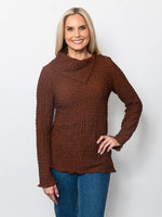 Snoskins Pucker Asymmetrical Collar Top 99718-F25