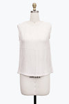 Damee 901T-BLK  CRINKLED SLEEVELESS JEWEL NECK TOP F25