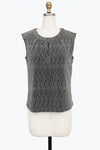 Damee 902T SPARKLE SLEEVELESS JEWEL NECK TOP F25