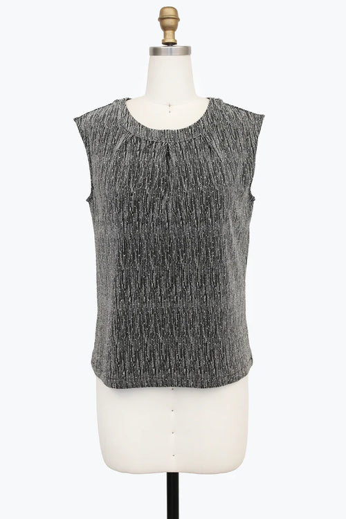 Damee 902T SPARKLE SLEEVELESS JEWEL NECK TOP F25