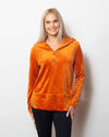 Snoskins Plush Microfleece V-Neck Pullover oversized fit, high low shaped hem Contrast Trim 82619-24F (Copy)