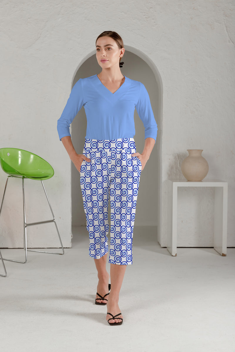 Amelia Quin Pull On Capri Pant with Pocket Style 95R03
