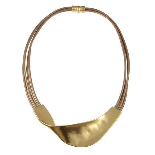 Origin Twist Magnetic Closure Necklace 5189F25 Gold, Silver, Beige