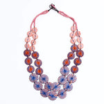 Sylca Blue and Peach Double Strand Kalei Necklace Style BP21N06
