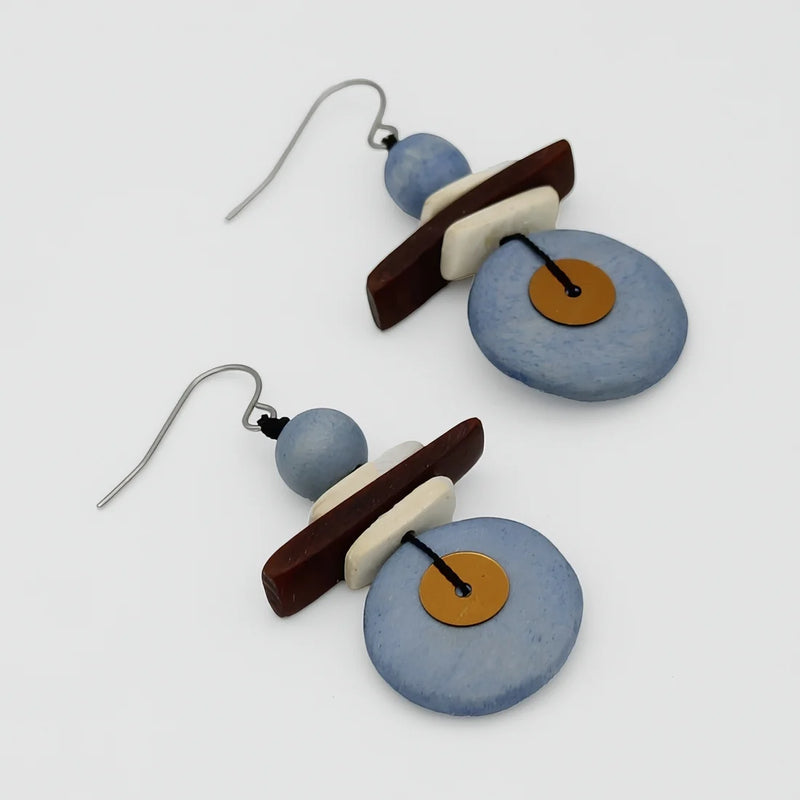 Sylca Assuta Navy Drop Earrings BP25E01