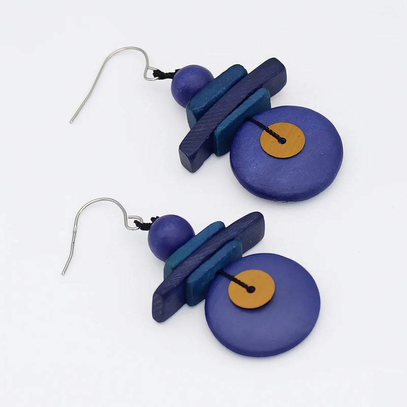 Sylca Assuta Navy Drop Earrings BP25E01