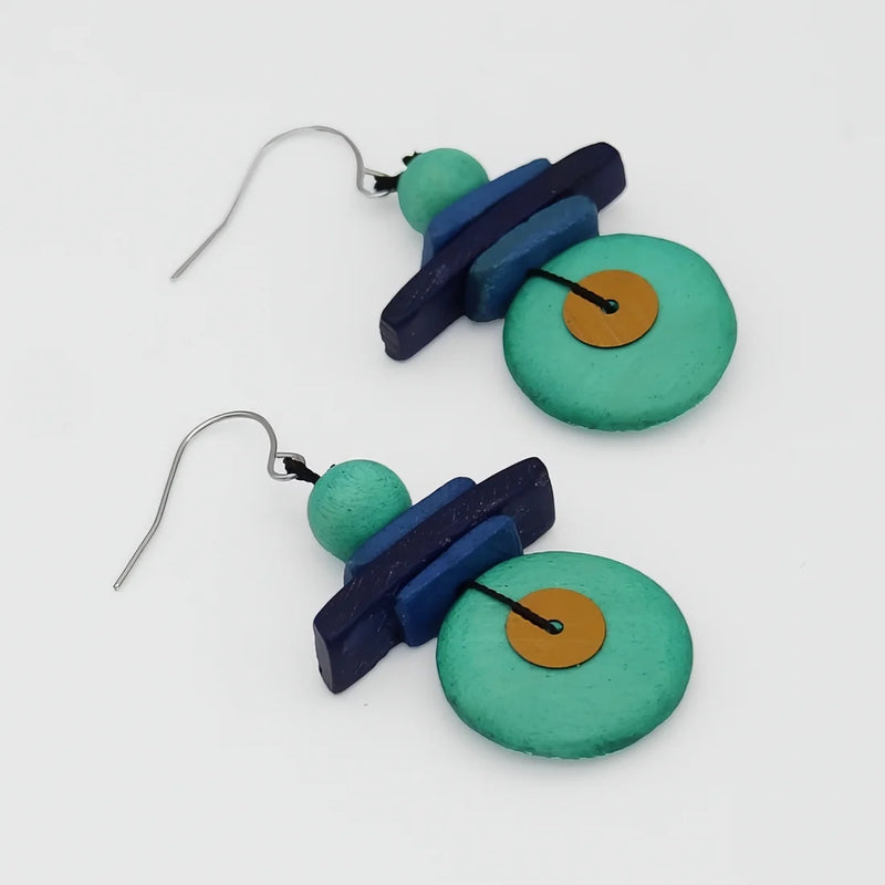 Sylca Assuta Navy Drop Earrings BP25E01